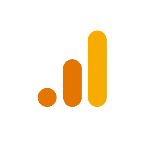 Three rounded bar chart columns in increasing height, colored orange to yellow gradient, representing growth or ascending data visualization.