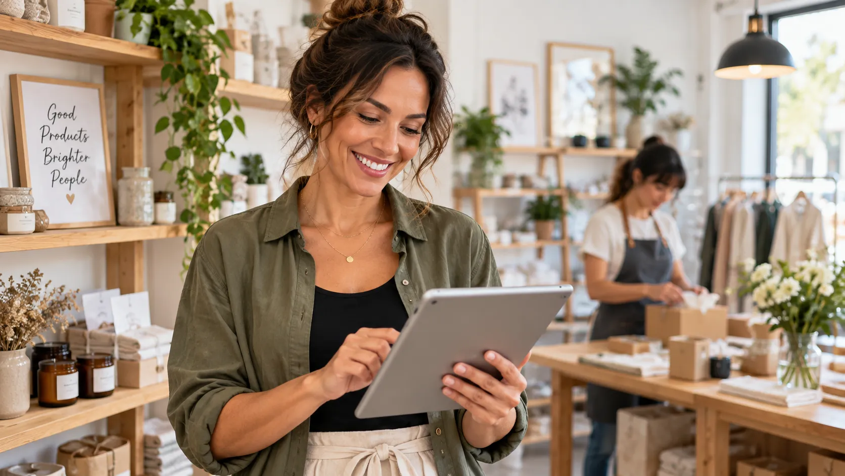 Business owners reviewing marketing performance