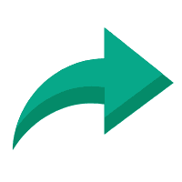 Teal curved arrow pointing to the upper right, representing sharing, forwarding, or social media interaction