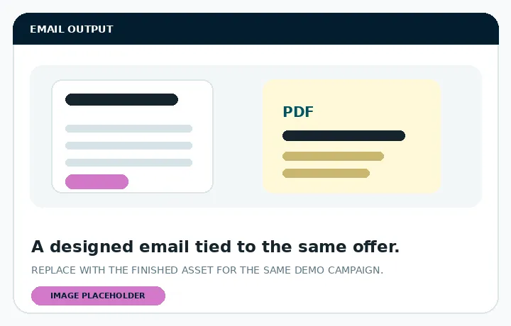 Placeholder for the campaign email.