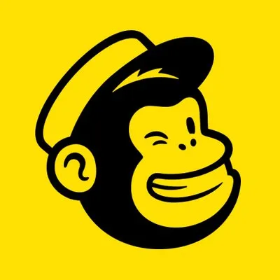 Smiling cartoon monkey head wearing headphones, yellow and black illustration on bright yellow background