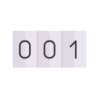 A flip counter display showing the numbers 0, 0, and 1 on three separate white tiles with a minimalist design